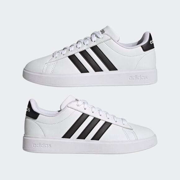 Adidas Womens Grand Court 2 Tennis Shoes White Black Size 6 Casual Sneaker New - Picture 7 of 7